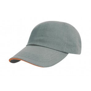 Result Headwear Brushed Cotton Decorator Cap with Sandwich Peak - Heather/Amber - OneSize