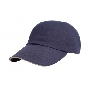 Result Headwear Brushed Cotton Decorator Cap with Sandwich Peak - Navy/Putty - OneSize