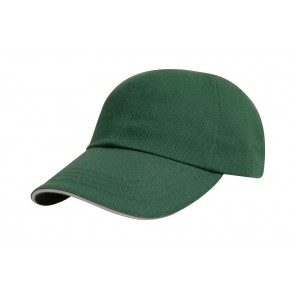 Result Headwear Brushed Cotton Decorator Cap with Sandwich Peak - Forest/Putty - OneSize