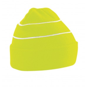 Beechfield Enhanced-Viz Knitted Hat - Fluorescent Yellow - OneSize