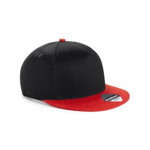 Beechfield Youth Size Snapback - Black/Bright Red - OneSize