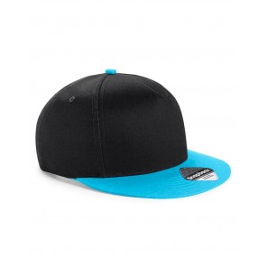 Beechfield Youth Size Snapback - Black/Surf Blue - OneSize