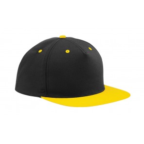 Beechfield 5 Panel Contrast Snapback - Black/Yellow - OneSize