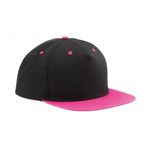 Beechfield 5 Panel Contrast Snapback - Black/Fuchsia - OneSize