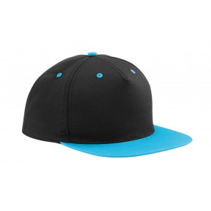 Beechfield 5 Panel Contrast Snapback - Black/Surf Blue - OneSize