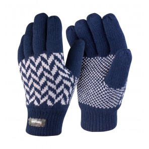 Result Winter Essentials Pattern Thinsulate Glove - Navy/Grey - L/XL