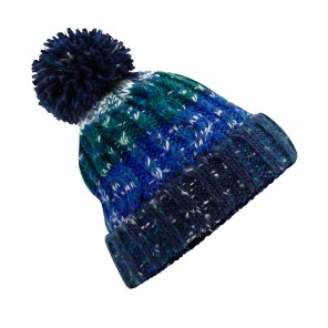 Beechfield Corkscrew Pom Pom Beanie - Alpine Blues - OneSize