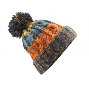 Beechfield Corkscrew Pom Pom Beanie - Retro Blues - OneSize