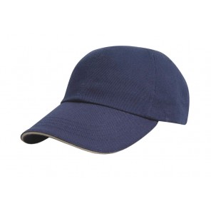 Result Headwear Heavy Cotton Drill Cap - Navy/Putty - OneSize