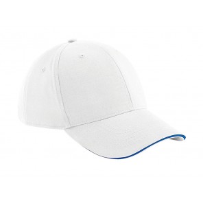 Beechfield Athleisure 6 Panel Cap - White/Bright Royal - OneSize