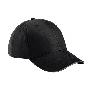 Beechfield Athleisure 6 Panel Cap - Black/Graphite Grey - OneSize