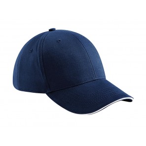 Beechfield Athleisure 6 Panel Cap - French Navy/White - OneSize