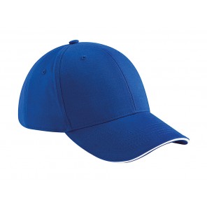 Beechfield Athleisure 6 Panel Cap - Bright Royal/White - OneSize