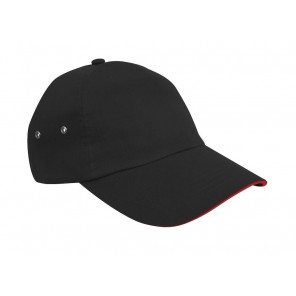 Result Headwear Plush Sandwich Cap - Black/Red - OneSize