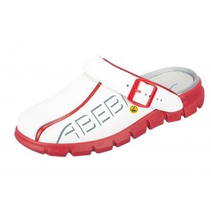 Abeba ESD-Berufsschuhe Dynamic OB Clog weiß/rot CE ESD SRC