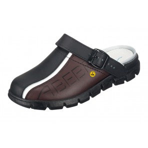 Abeba ESD-Berufsschuhe Dynamic OB Clog schwarz/braun CE ESD SRC