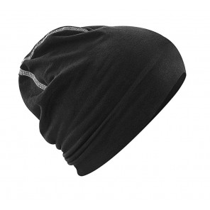Beechfield Hemsedal Cotton Beanie - Black/White - OneSize