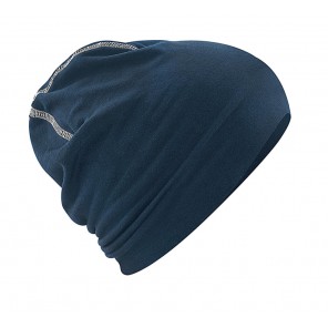 Beechfield Hemsedal Cotton Beanie - French Navy/White - OneSize