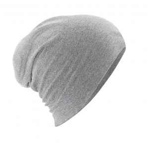 Beechfield Hemsedal Cotton Slouch Beanie - Heather Grey - OneSize