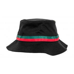 Flexfit Stripe Bucket Hat - Black/Firered/Green - OneSize