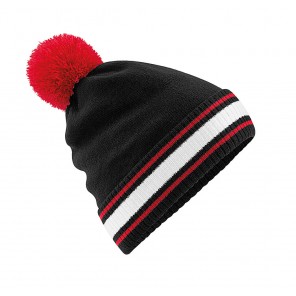 Beechfield Stadium Beanie - Black/Classic Red/White - OneSize