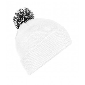 Beechfield Snowstar Beanie - White/Black - OneSize