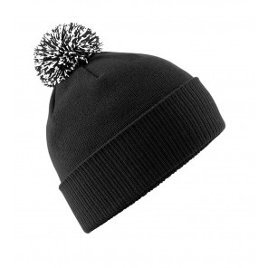 Beechfield Snowstar Beanie - Black/White - OneSize