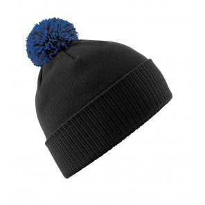 Beechfield Snowstar Beanie - Black/Bright Royal - OneSize