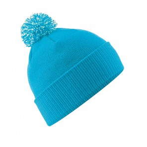 Beechfield Snowstar Beanie - Surf Blue/Off White - OneSize