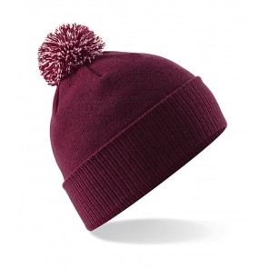 Beechfield Snowstar Beanie - Burgundy/Off White - OneSize