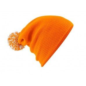 Beechfield Snowstar Beanie - Orange/White - OneSize