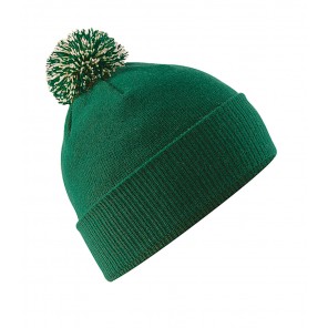 Beechfield Snowstar Beanie - Bottle Green/Off White - OneSize