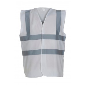 Yoko Fluo 2 Band+Brace Waistcoat - White - 3XL