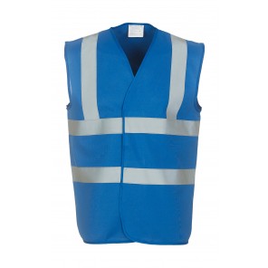 Yoko Fluo 2 Band+Brace Waistcoat - Royal Blue - 5XL