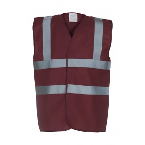 Yoko Fluo 2 Band+Brace Waistcoat - Maroon - L