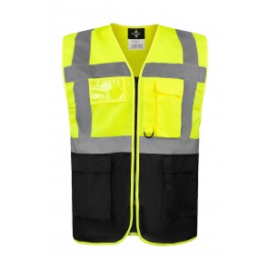Korntex Executive Safety Vest "Hamburg" - Yellow/Black - 5XL