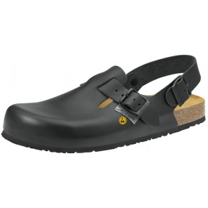 Abeba ESD-Berufsschuhe Nature OB Clog schwarz CE ESD SRC