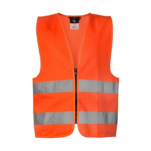 Korntex Safety Zipper Vest for Kids "Aalborg" - Orange - 2XS