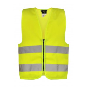 Korntex Safety Zipper Vest for Kids "Aalborg" - Yellow - 2XS