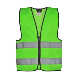 Korntex Signal Zipper Vest for Kids "Aalborg" - Neon Green - XS