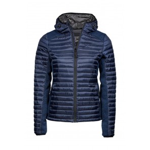 Tee Jays Ladies' Hooded Outdoor Crossover Jacket - Navy/Navy Melange - M
