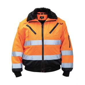 Korntex Hi-Vis Pilot Jacket "Oslo" - Orange/Black - 5XL
