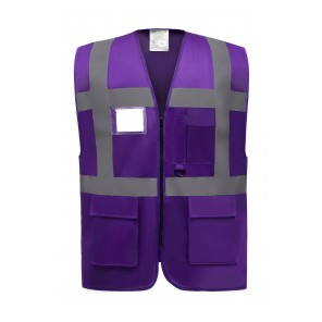 Yoko Fluo Executive Waistcoat - Purple - 3XL