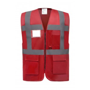 Yoko Fluo Executive Waistcoat - Red - XL