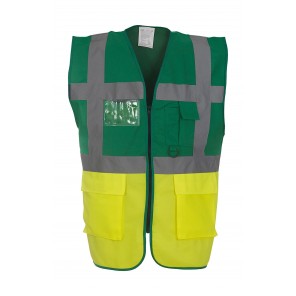 Yoko Fluo Executive Waistcoat - Paramedic Green/Fluo Yellow - XL