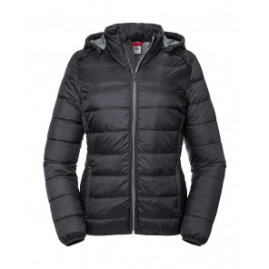 Russell Ladies' Hooded Nano Jacket - Black - XS