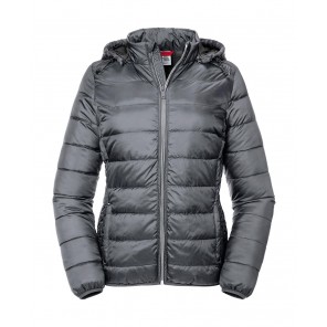 Russell Ladies' Hooded Nano Jacket - Iron Grey - XS