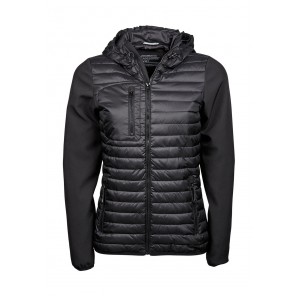 Tee Jays Ladies' Hooded Crossover Jacket - Black - 3XL