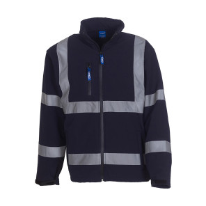 Yoko Fluo Softshell Jacket - Navy Blue - 4XL