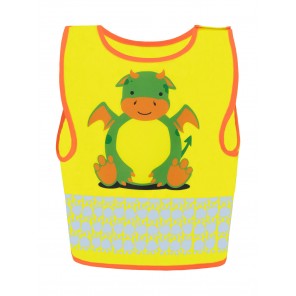 Korntex Children's Safety Vest Funtastic Wildlife - Dragon Yellow - 2XS